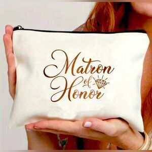 MATRON OF HONOR Canvas Lined Cosmetics Case NWT